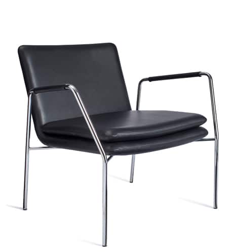 JENSENplus HOYO lounge chair with arms leather black