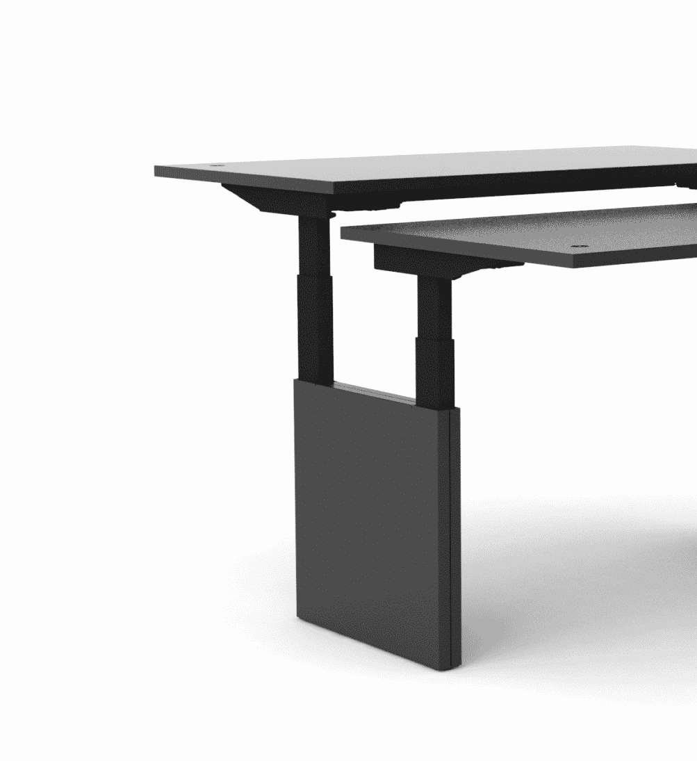 jensenplus blok height adjustable desk with closed sides twin double table