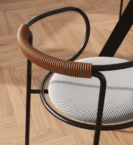 jensenplus o chair for meeting and dining detail of leather wire 2